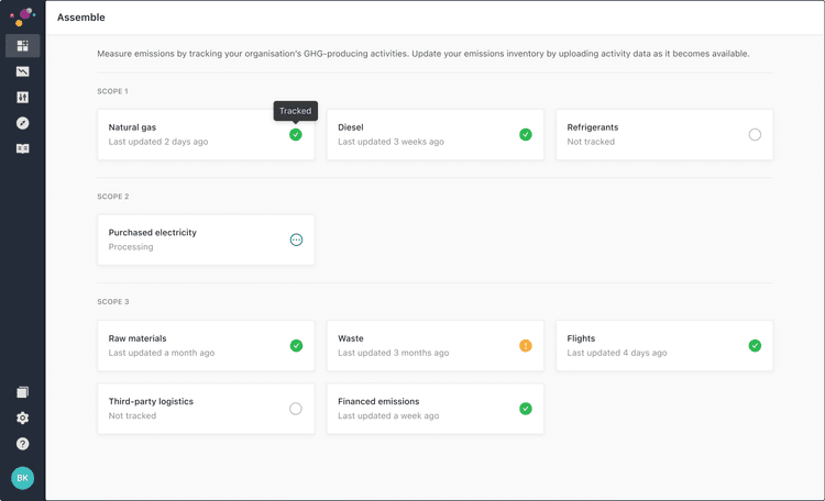 Screenshot of the Kinesis platform